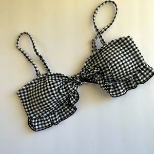Gingham ruffled Bikini top